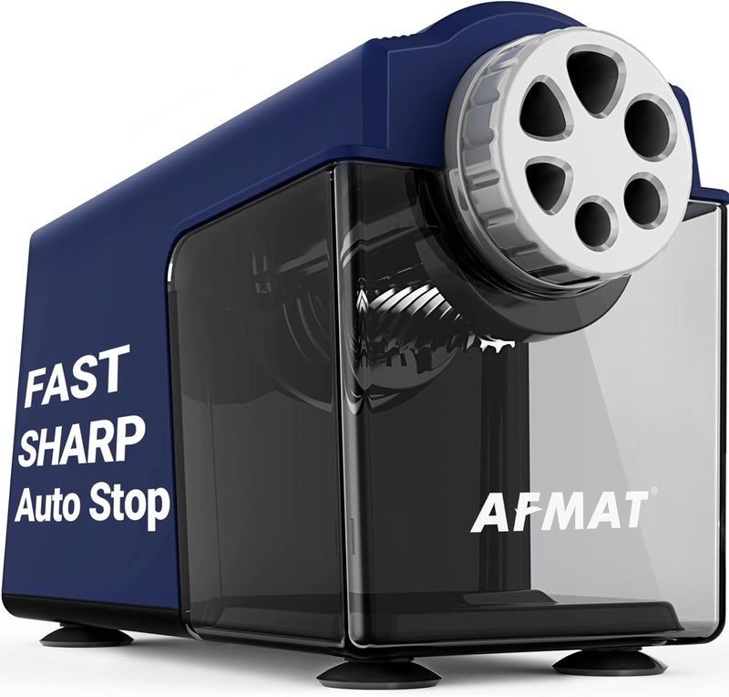 AFMAT Electric Pencil Sharpener Heavy Duty, 6-Hole Classroom Pencil Sharpener for 6-11mm Pencils, Auto Stop Pencil Sharpeners Plug in, 10000 Sharpenings, Save Colored Pencils PSX4 - Image 1